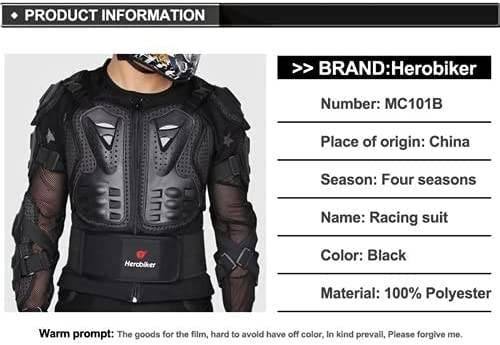 OHMOTOR Motorbike Protective Armour Chest Back Spine Armor Protector Motorcross Armoured Jacket Clothing Men Women for Motorbike,Dirt Bike 
