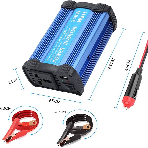 Inverter 300W Voltage Converter AC 12V to 110V Power Converter with 3.1A USB Port - Charge Your Laptop, iPad, iPhone, Tablet, Console, and More in Car, Boat, or RV 
