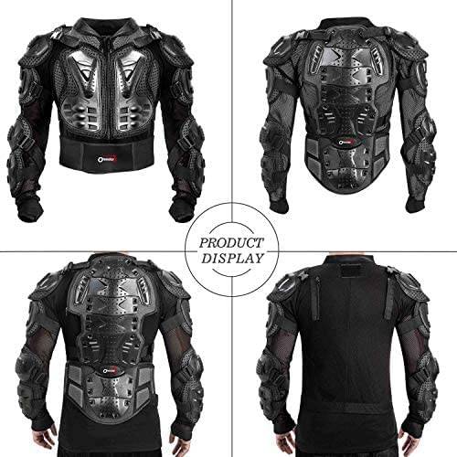 OHMOTOR Motorbike Protective Armour Chest Back Spine Armor Protector Motorcross Armoured Jacket Clothing Men Women for Motorbike,Dirt Bike 