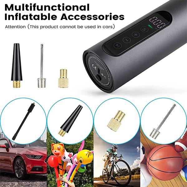 OHMOTOR Electric Air Pump Bike Pump Tire Inflator Portable Air Compressor with LCD Display, Digital Pressure Gauge, 12V Electric Auto Tire Pump for Car Tires Bicycles Motorcycle 