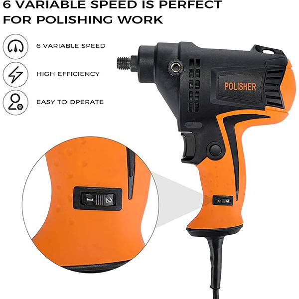 OHMOTOR Buffer Polisher for Car Detailing 980W Polishing Machine with 6 Variable Speed, 850-3200RPM Dual Action Polisher with 125mm Polishing Pad, Detachable Side Handle, for Polishing Car, Furniture 